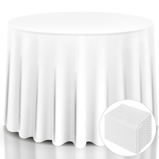 White 120 in Polyester Seamless Tablecloth~Wedding~NEW